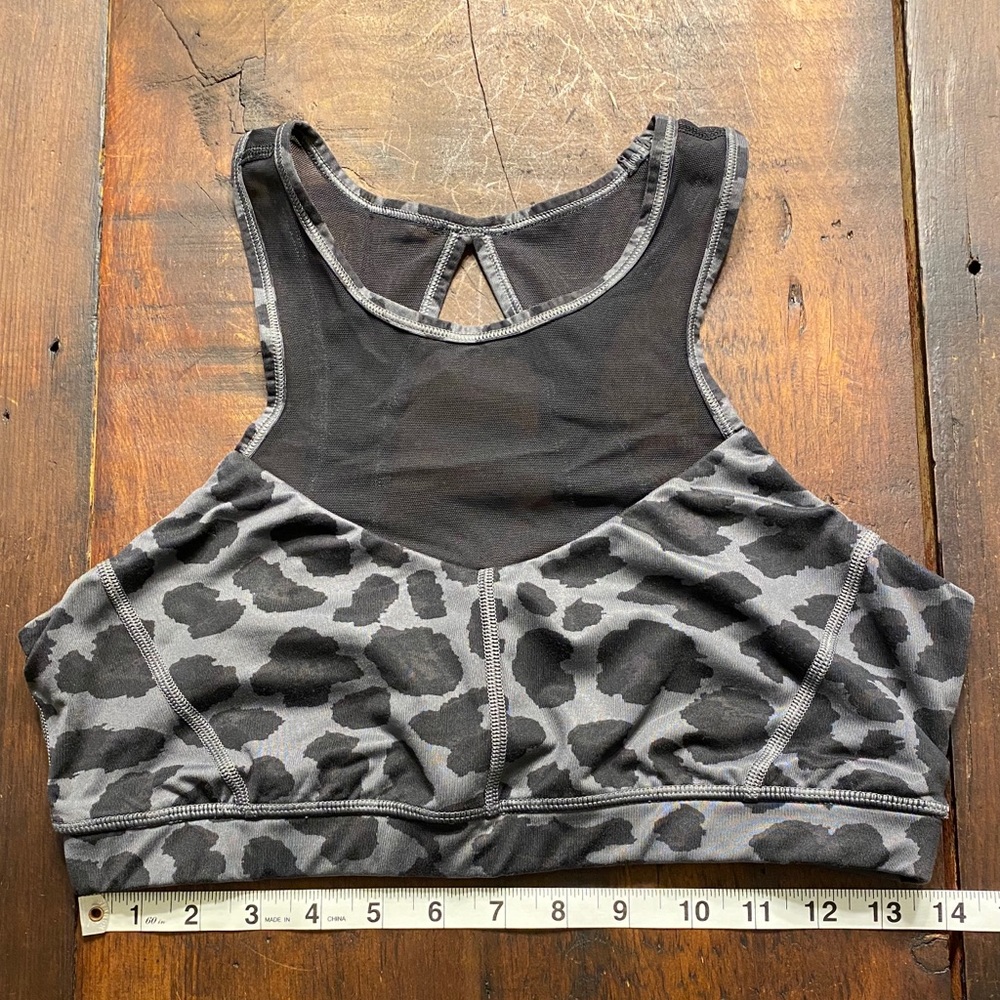 Lululemon Grey Leopard Print Sports Bra- Size 10